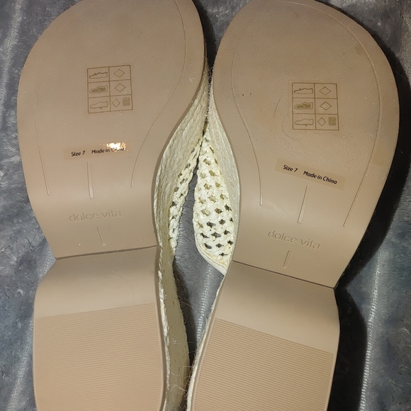 Dolce Vita Cream Woven Mules, Size 7 No Box NWT - Picture 5 of 6